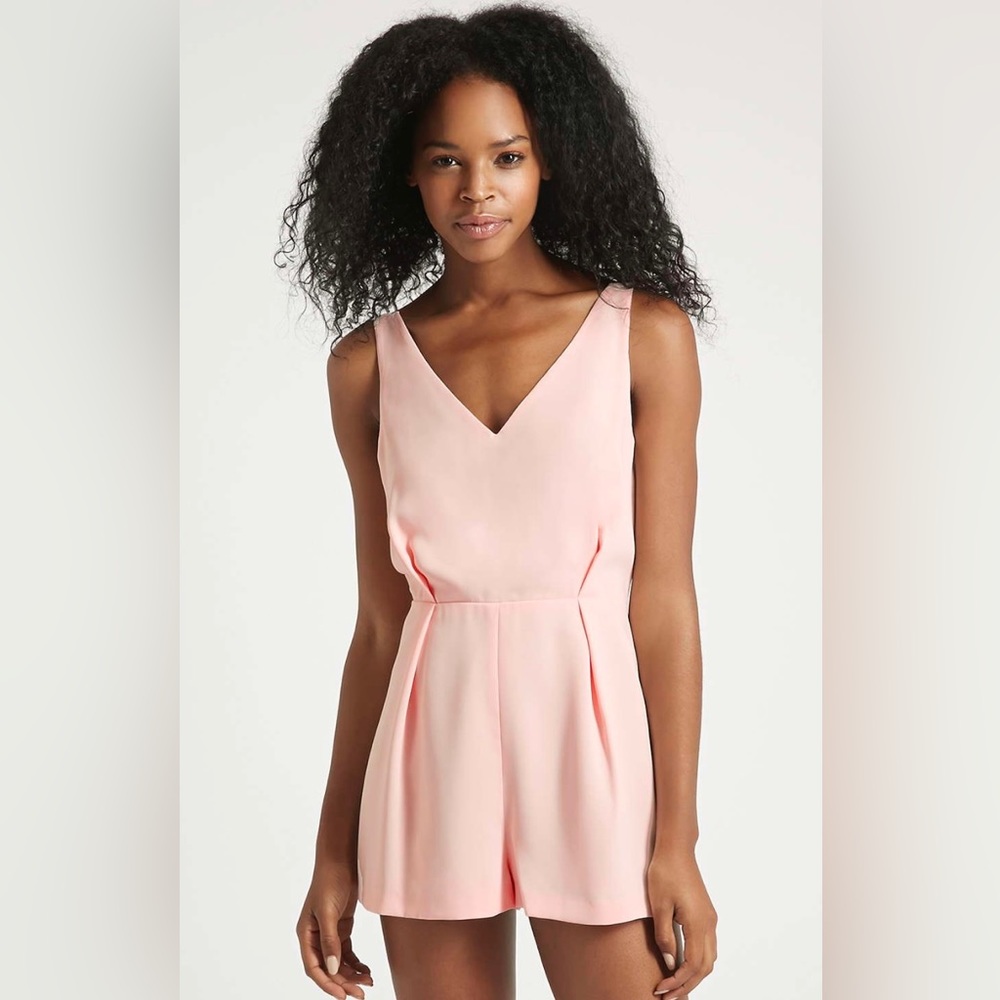 Top shop Blush Romper W/ Black Lace New With Tags